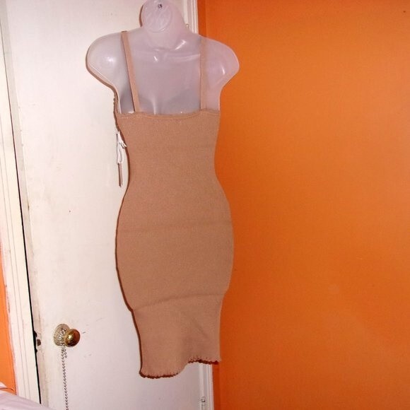Active USA Large Khaki Knit Bodycon Dress NWT - Picture 6 of 8